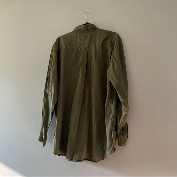 Vintage Bimini Bay Olive Green Button Up Dress Shirt Cotton - Picture 2 of 6